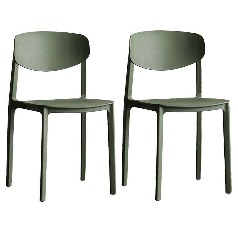 Plastic Contemporary Armless Chair Open Back Dining Kitchen Room Chair