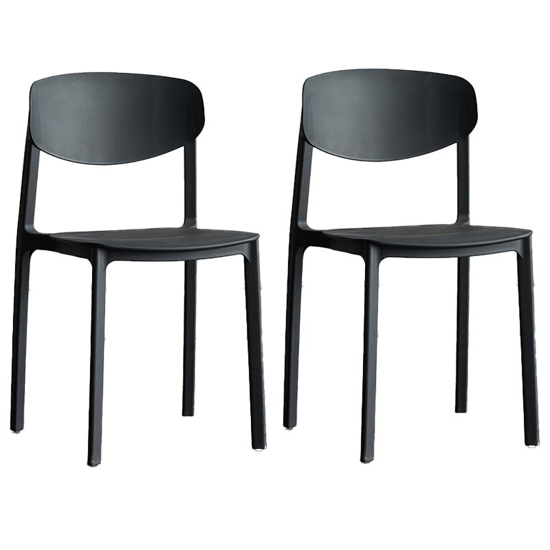 Plastic Contemporary Armless Chair Open Back Dining Kitchen Room Chair