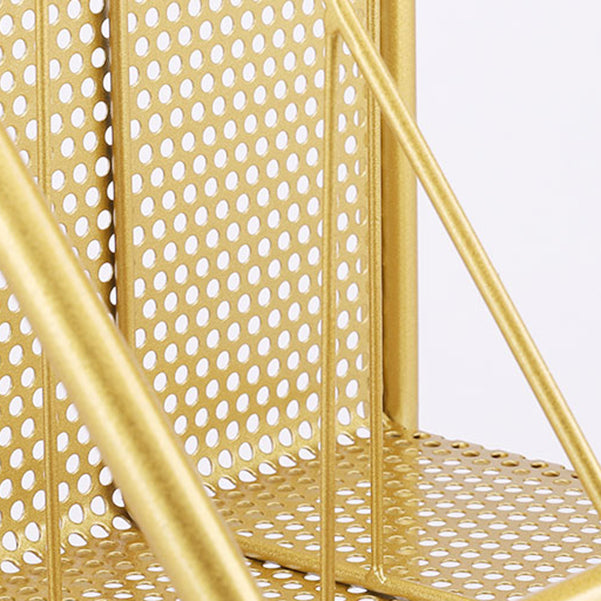 3-Shelf Metal Geometric Bookshelf Contemporary Closed Back Book Shelf,39" H x 11" W