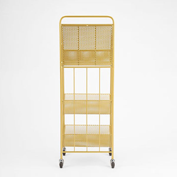 3-Shelf Metal Geometric Bookshelf Contemporary Closed Back Book Shelf,39" H x 11" W