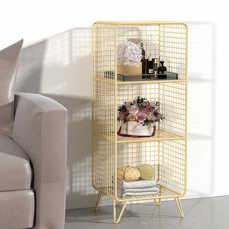 Modern Style Standard Bookcase Metal Closed Back Bookshelf for Home