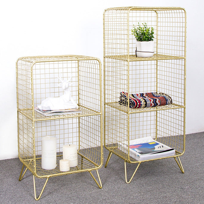 Modern Style Standard Bookcase Metal Closed Back Bookshelf for Home