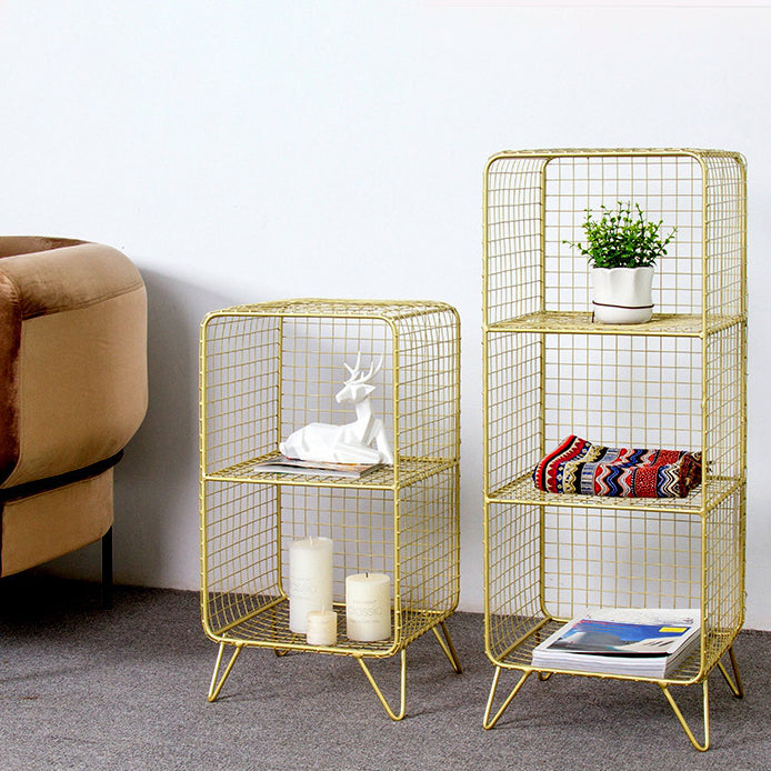 Modern Style Standard Bookcase Metal Closed Back Bookshelf for Home