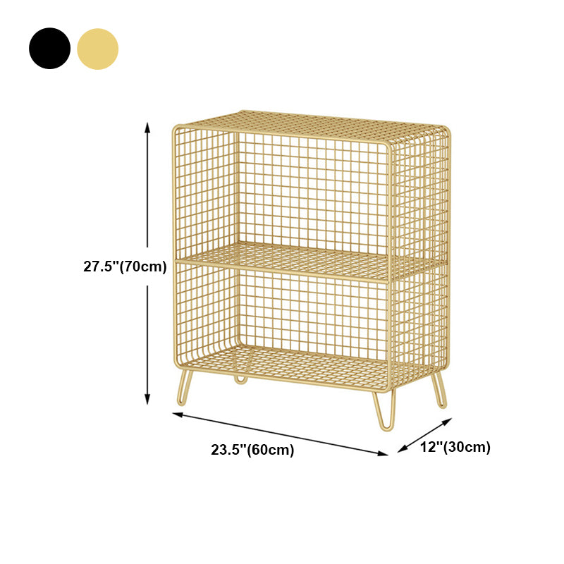 Modern Style Standard Bookcase Metal Closed Back Bookshelf for Home
