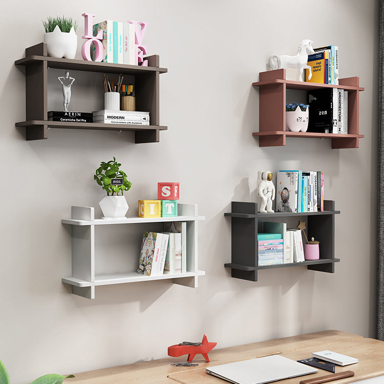 Closed Back Bookshelf Contemporary Style Wall Mounted Bookcase for Study Room and Office