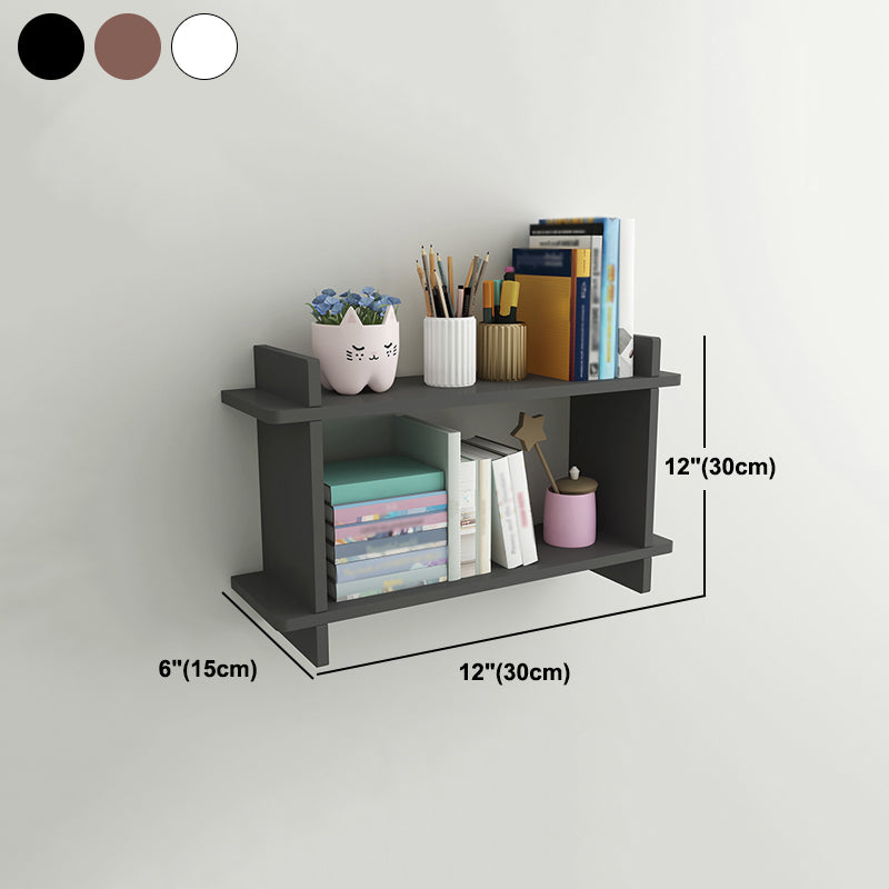 Closed Back Bookshelf Contemporary Style Wall Mounted Bookcase for Study Room and Office