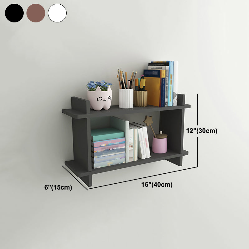 Closed Back Bookshelf Contemporary Style Wall Mounted Bookcase for Study Room and Office