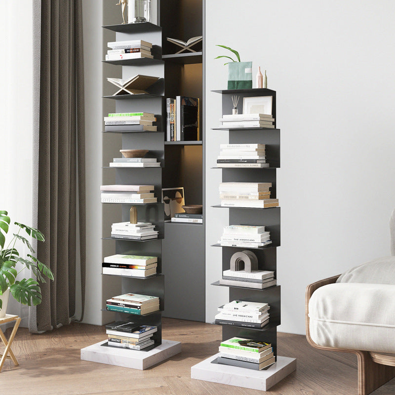 Closed Back Bookcase Contemporary Style Invisible Bookshelf for Study Room and Office