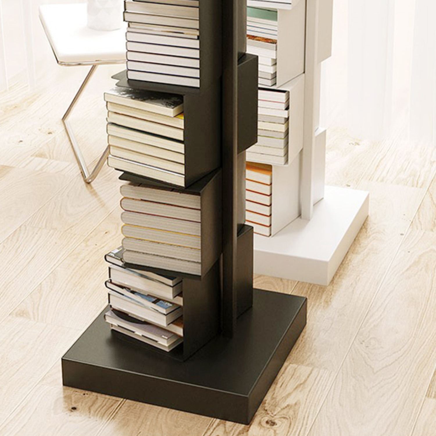 Closed Back Bookcase Contemporary Style Invisible Bookshelf for Study Room and Office