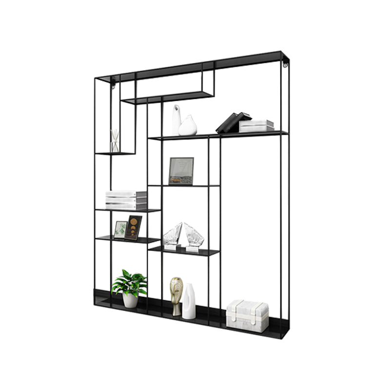 White and Black Etagere Bookshelf Modern Iron Open Bookshelf