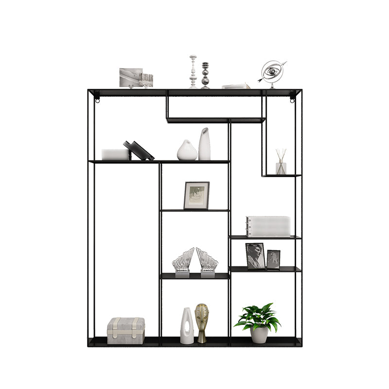 White and Black Etagere Bookshelf Modern Iron Open Bookshelf