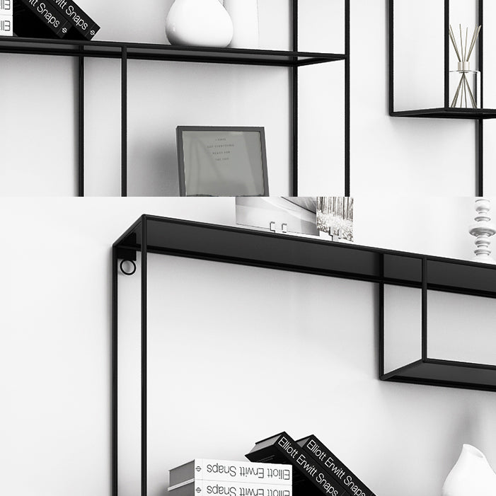 White and Black Etagere Bookshelf Modern Iron Open Bookshelf