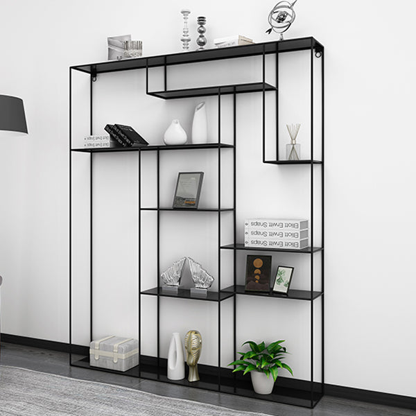 White and Black Etagere Bookshelf Modern Iron Open Bookshelf