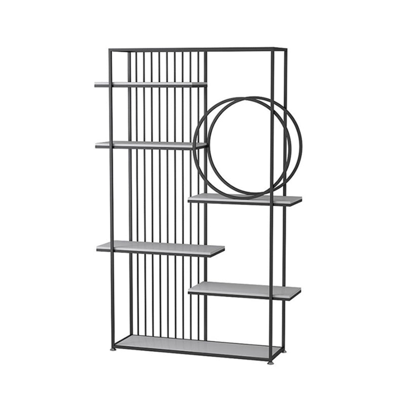 Glam Style Open Bookshelf Metal 6-shelf Bookcase for Home Office