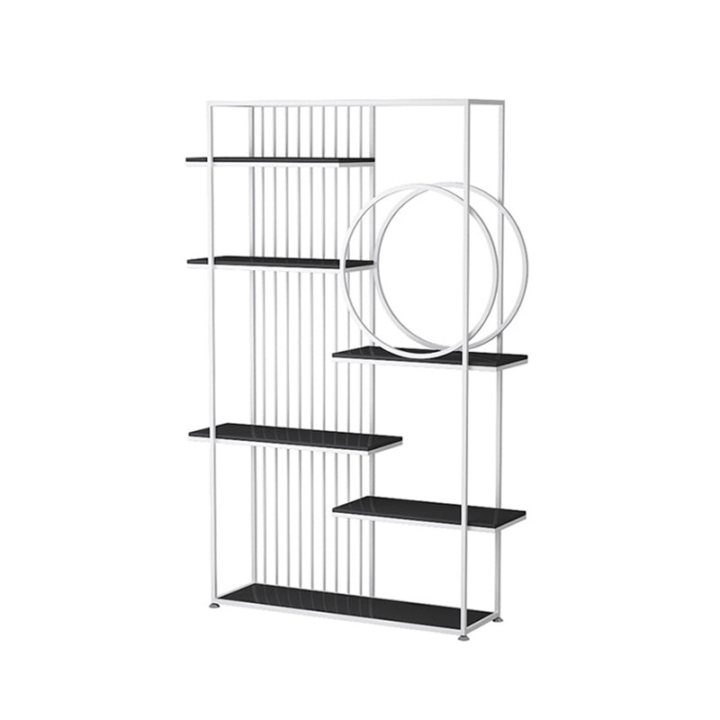 Glam Style Open Bookshelf Metal 6-shelf Bookcase for Home Office