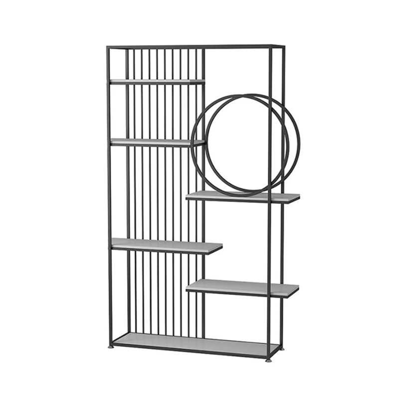 Glam Style Open Bookshelf Metal 6-shelf Bookcase for Home Office