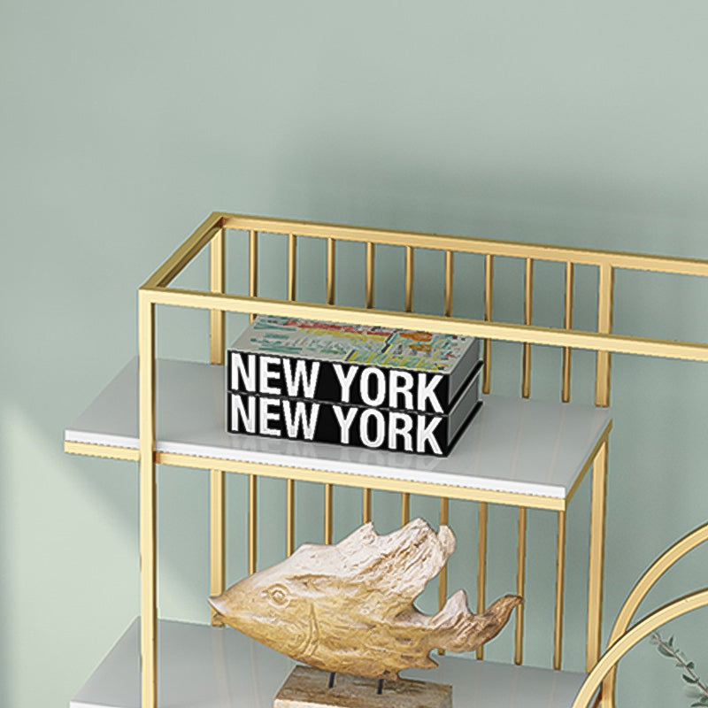 Glam Style Open Bookshelf Metal 6-shelf Bookcase for Home Office