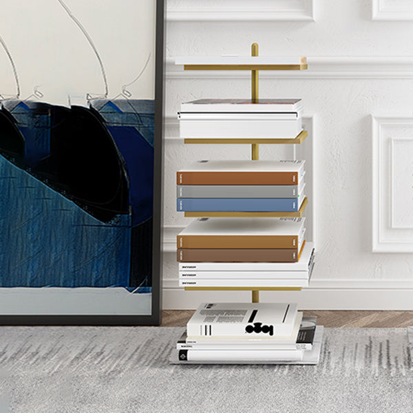 Contemporary Style Bookshelf Invisible Open Back Bookcase for Home and Office