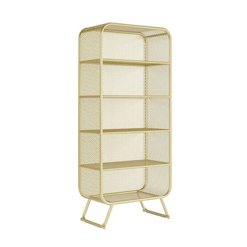 Glam Style Bookshelf Metal Closed Back Shelf Bookcase for Home Use