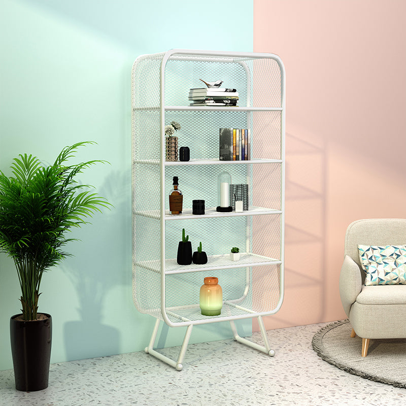 Glam Style Bookshelf Metal Closed Back Shelf Bookcase for Home Use