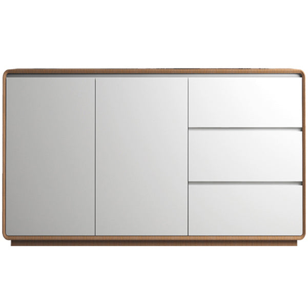 3-Drawer Engineered Wood Sideboard Modern Credenza with Stone Countertop for Living Room