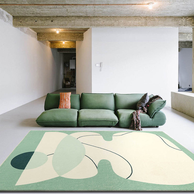 Beige Casual Carpet Polyester Color Block Carpet Washbale Carpet for Home Decoration