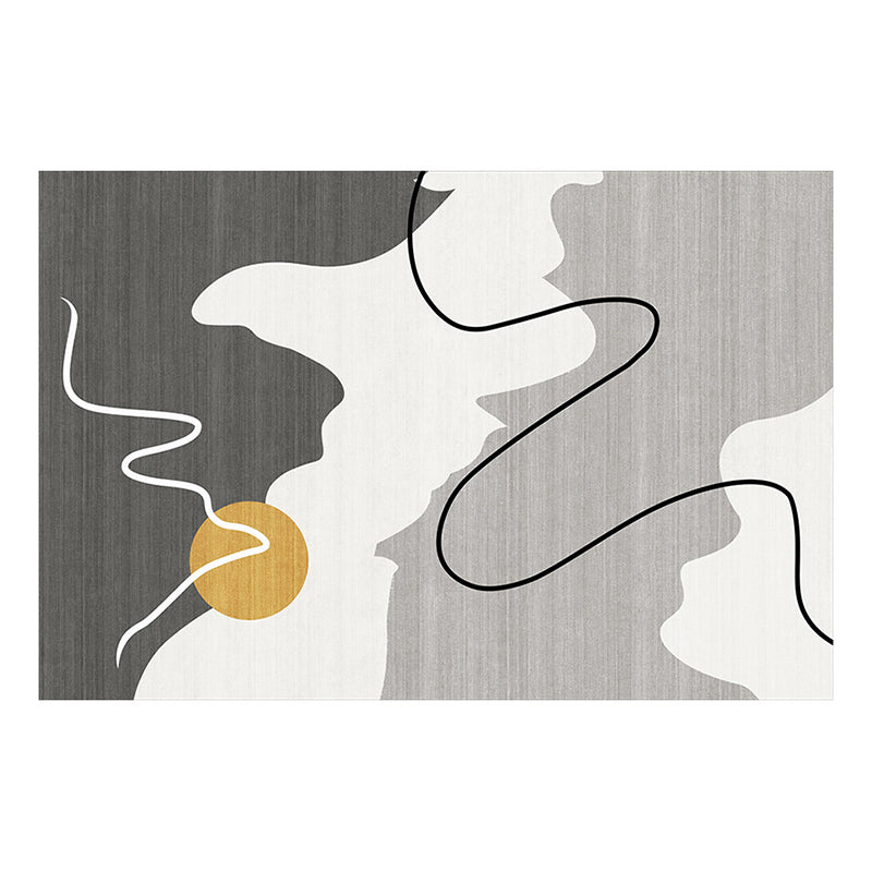 Light Grey Modern Carpet Polyester Striola Carpet Stain Resistant Carpet for Home Decor