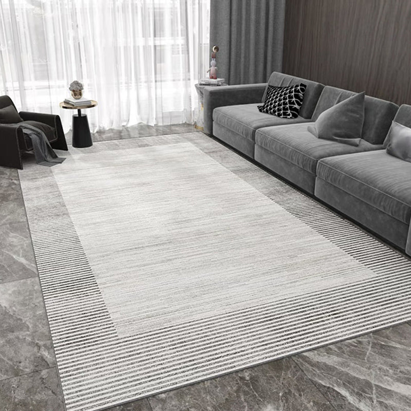 Light Grey Modern Carpet Polyester Striola Carpet Stain Resistant Carpet for Home Decor