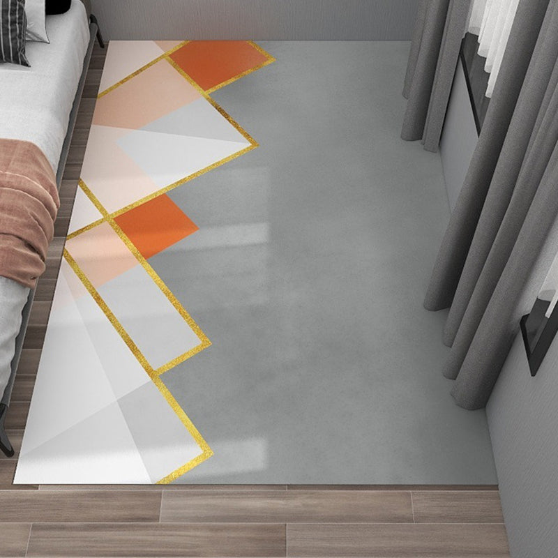 Apricot Color Lump Rug Polyester Simple Rug Stain Resistant Rug for Living Room