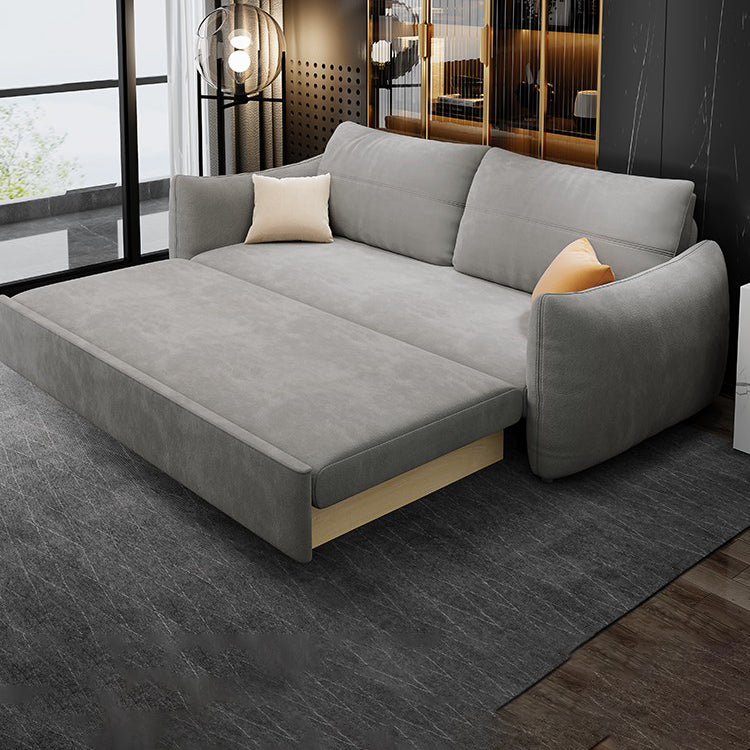 Contemporary Square Arm Standard Stain Resistant Sofa Bed in Grey
