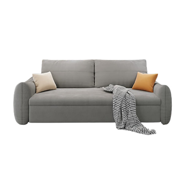 Contemporary Square Arm Standard Stain Resistant Sofa Bed in Grey