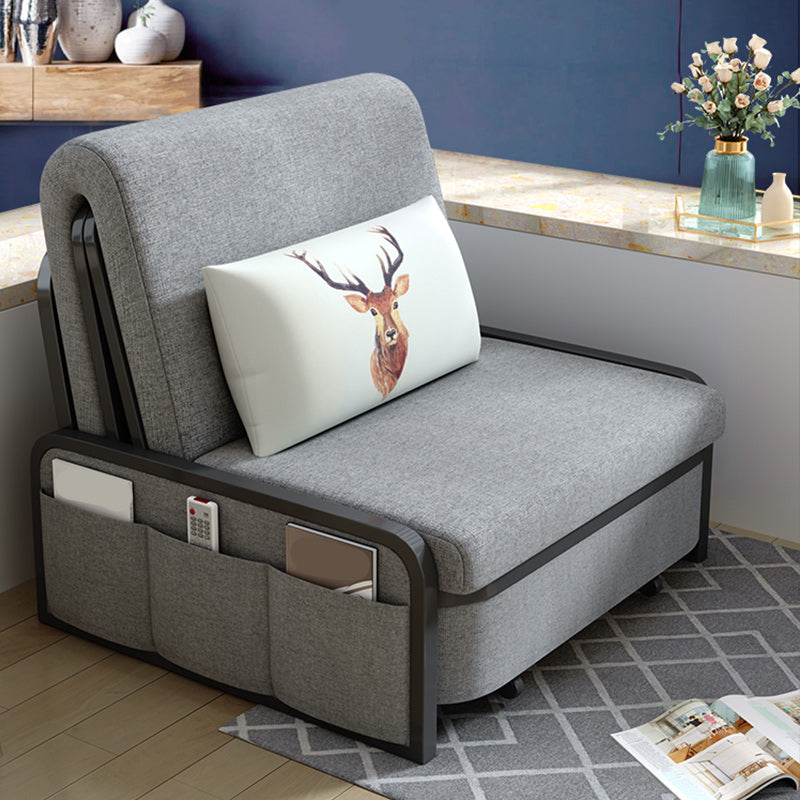 Linen Contemporary Armless Sofa Bed Foldable Convertible Sofa for Apartment, Washable