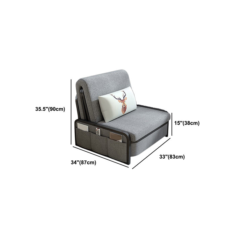 Linen Contemporary Armless Sofa Bed Foldable Convertible Sofa for Apartment, Washable