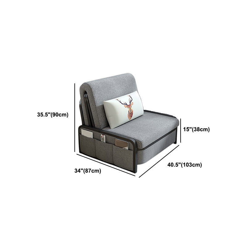 Linen Contemporary Armless Sofa Bed Foldable Convertible Sofa for Apartment, Washable