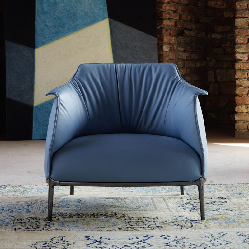 33.86"L x 33.06"W x 30.71"H Modern Tight Back Flared Arms Barrel Chair