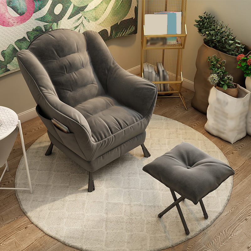 Sewn Pillow Back Arm Chair Sloped Arms Accent Chair, 27.56" W √ó 27.56" L √ó 33.46" H