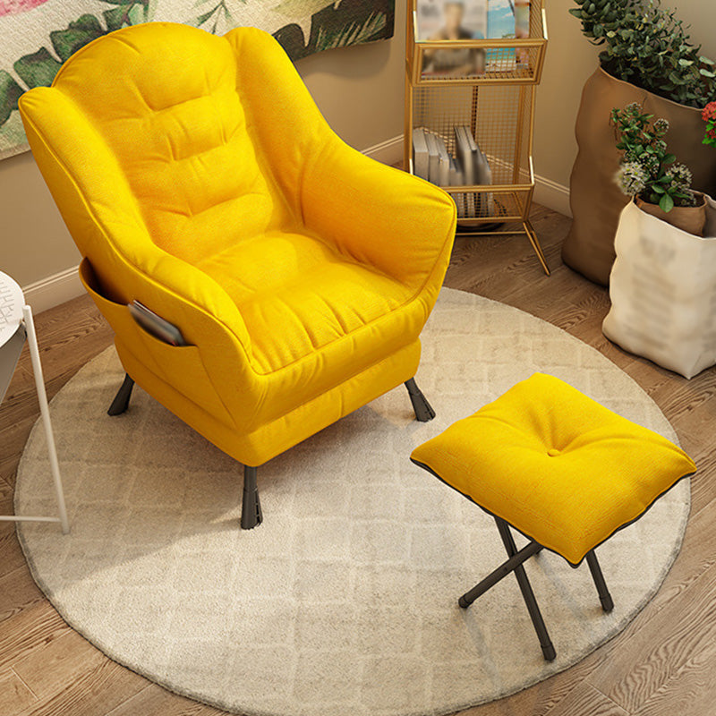 Sewn Pillow Back Arm Chair Sloped Arms Accent Chair, 27.56" W √ó 27.56" L √ó 33.46" H