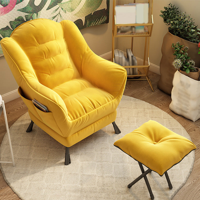 Sewn Pillow Back Arm Chair Sloped Arms Accent Chair, 27.56" W √ó 27.56" L √ó 33.46" H