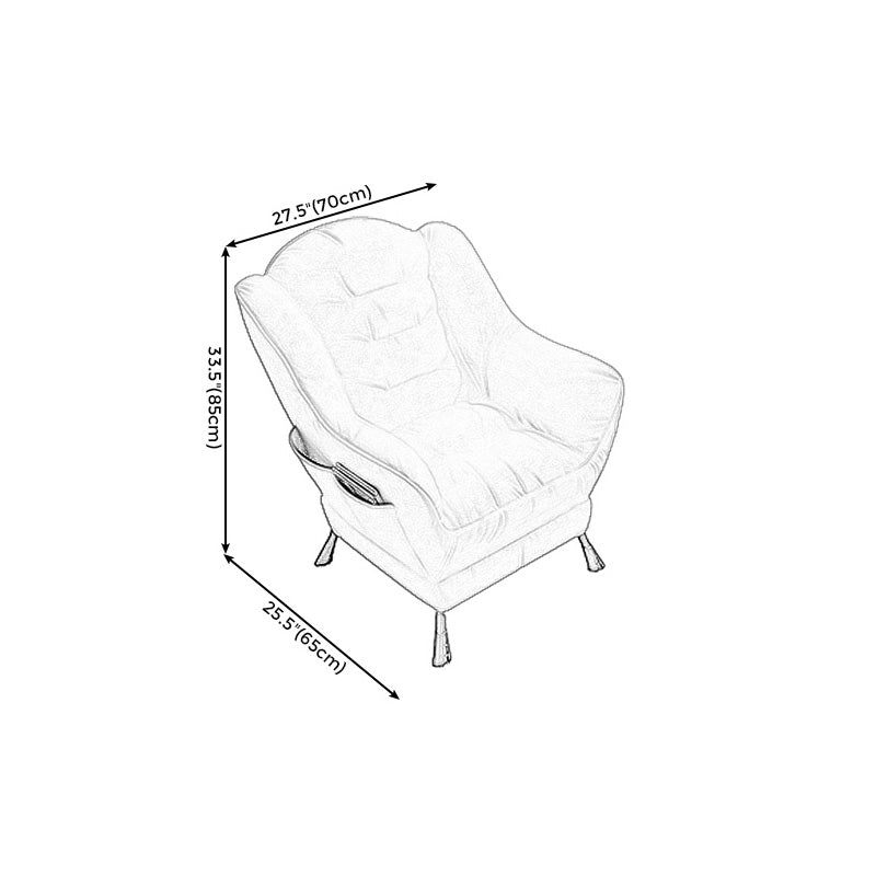 Sewn Pillow Back Arm Chair Sloped Arms Accent Chair, 27.56" W √ó 27.56" L √ó 33.46" H