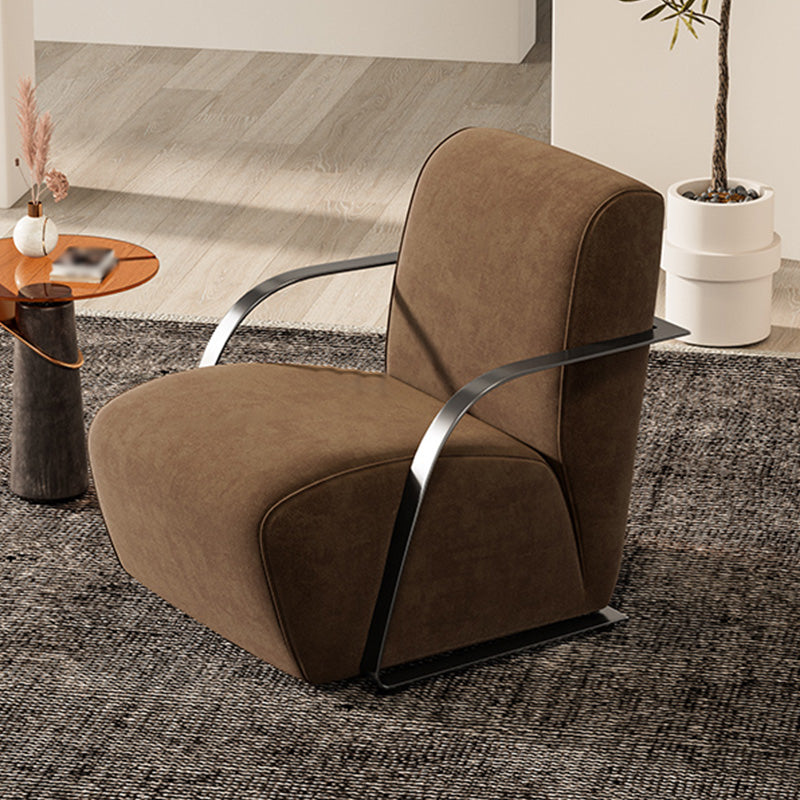Tight Back Square Arms with Fabric Seat Arms Included Solid Color Arm Chair