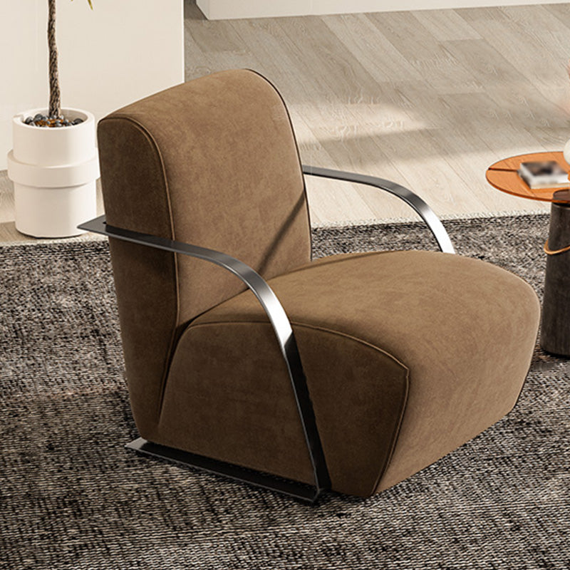 Tight Back Square Arms with Fabric Seat Arms Included Solid Color Arm Chair