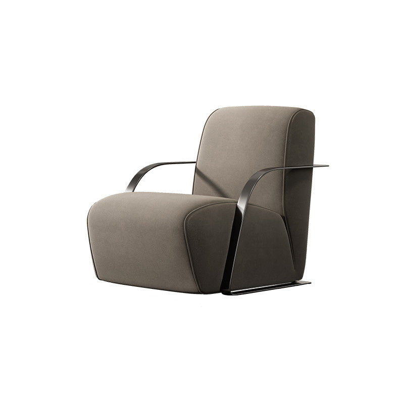 Tight Back Square Arms with Fabric Seat Arms Included Solid Color Arm Chair