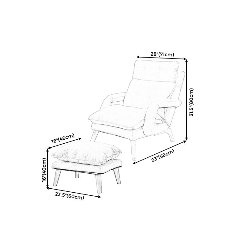 23.62" Wide Convertible Chair with Basic Four Legs Biscuit Back Armchair