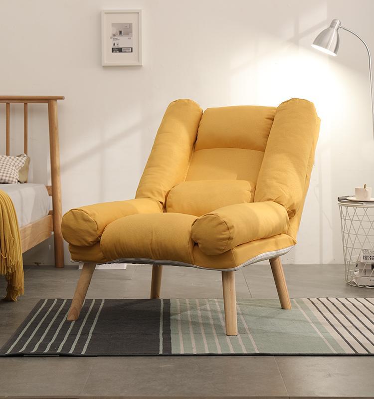 29.52"Wide Cotton Blend Arm Chair with Basic Four Legs Pillow Back Armchair