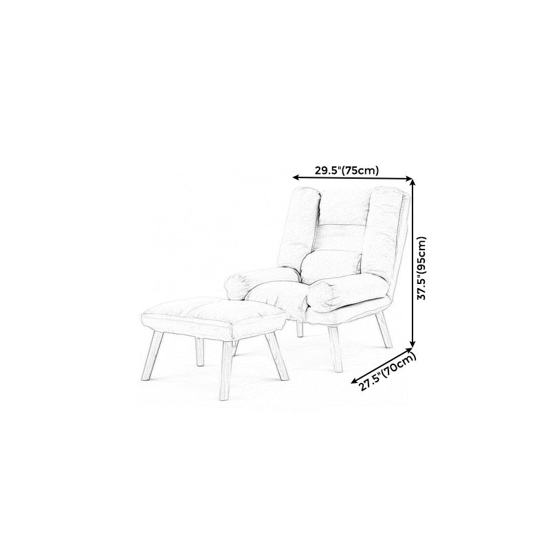 29.52"Wide Cotton Blend Arm Chair with Basic Four Legs Pillow Back Armchair