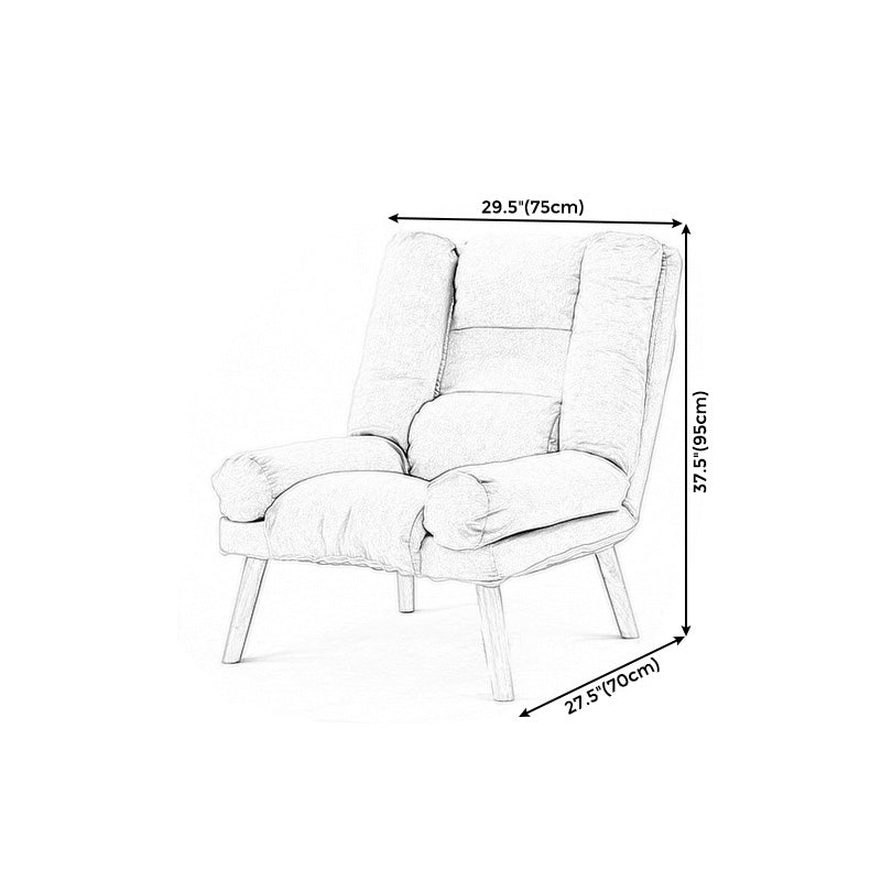 29.52"Wide Cotton Blend Arm Chair with Basic Four Legs Pillow Back Armchair