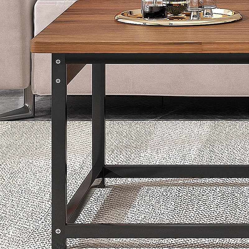 Modern Style Cocktail Table Artificial Wood Tabletop Iron Rectangular Coffee Table