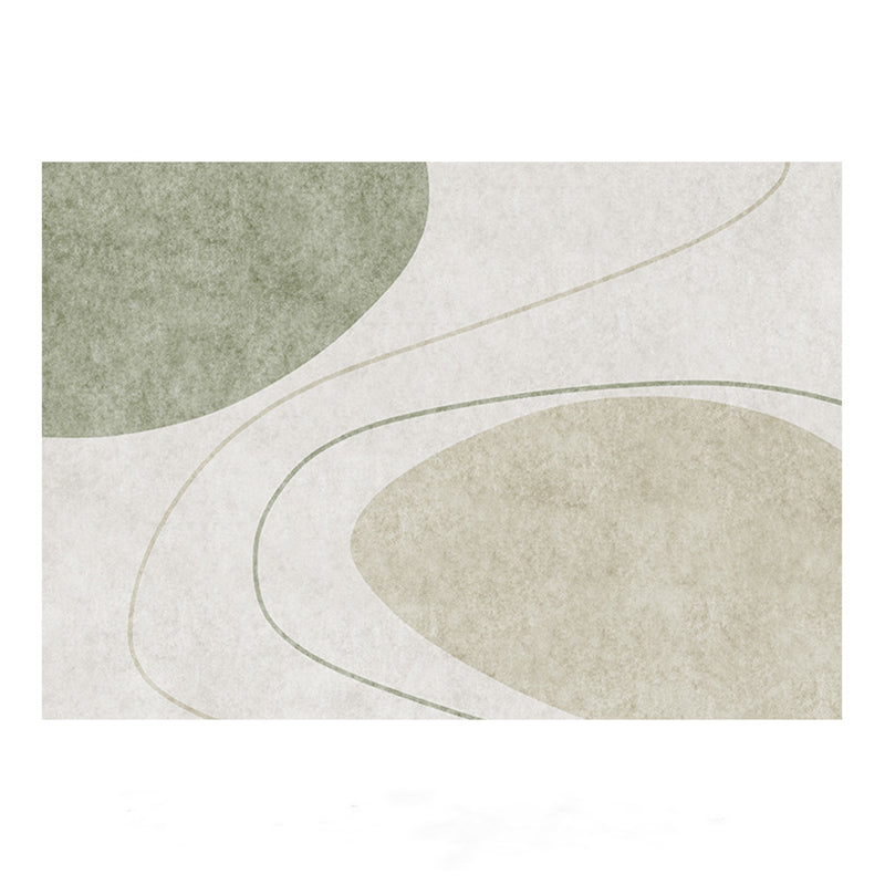 Light Green Color Piece Rug Polyester Modern Rug Washbale Rug for Drawing Room