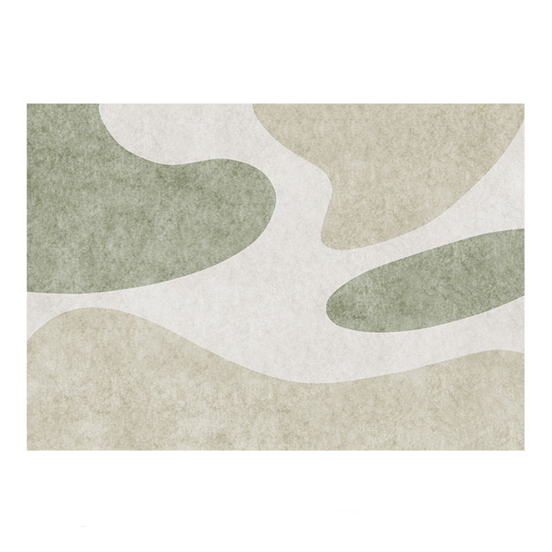 Light Green Color Piece Rug Polyester Modern Rug Washbale Rug for Drawing Room