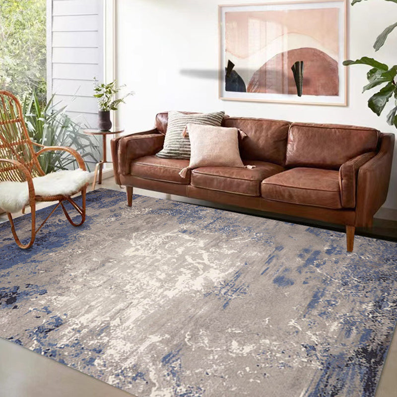 Light Pink Abstract Print Rug Polyester Modern Rug Washable Rug for Drawing Room